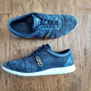 Cole Haan Womens Grand OS Oxford Shoes Sneakers Blue Suede Size 10